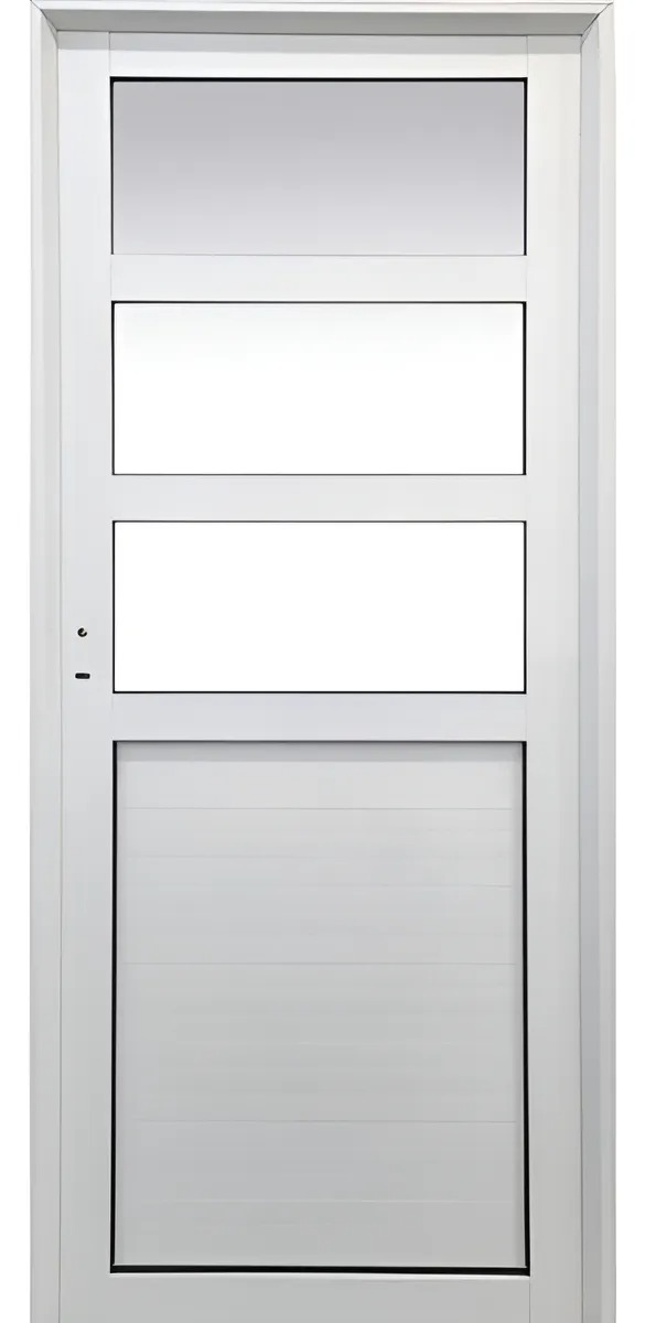 Puerta Doble Herrero Medio vidrio 36mm Blanco