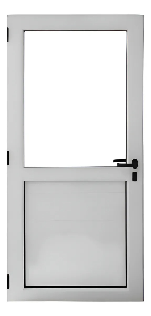 Puerta Modena Medio vidrio Simple 4mm Blanco