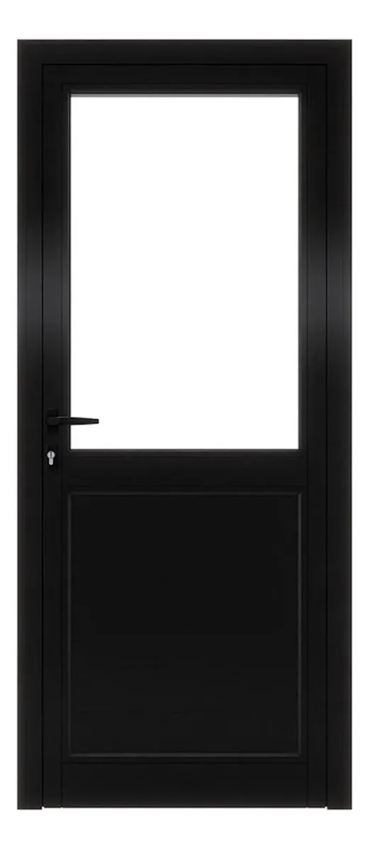 Puerta Modena Medio vidrio Laminado 3+3 Negro