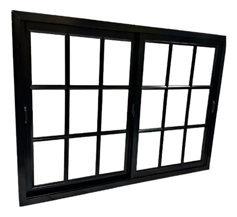 Ventana Linea Herrero 1500x1100 Vidrio Repartido Negro